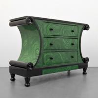 Malachite-Finish Cabinet, Manner of James Mont - Sold for $2,375 on 10-10-2020 (Lot 392).jpg